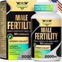Fertilitetstillägg för män, manlig fertilitetstillägg - Optimal Sperm Count, Motility and Strength, 2000MG Mens Prenatal Vitamins med CoQ10 Maca Root, Zin, NAC & folat för konception - 90 kapslar