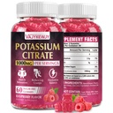 Kalium Citrate Gummies, High Potassium Supplement (1000mg), Stöder Leg Cramps & Muscle Health, Lämplig för vuxna och barn, Vegan, Non-GMO, 60-Count