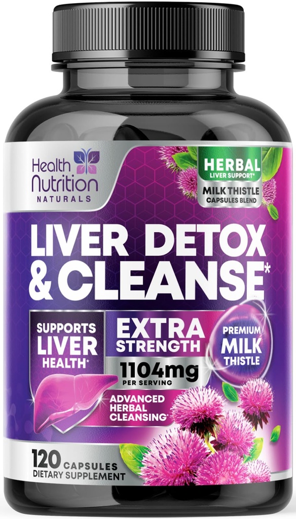 Gentle Liver Cleanse Detox & Repair Formel - Advanced Liver Support Supplement med Silymarin Milk Thistle, Dandelion Root, Artichoke Extract, Turmeric, Choline och Beetroot - 120 Veggie Capsules