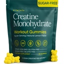 Sockerfri kreatinmonohydrat Gummies 5gram per servering, potent kreatin gummies för män och kvinnor, komplement för muskelstöd, cellulär energi och kognitiv funktion, glutenfri