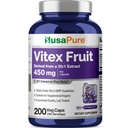 NusaPure Vitex Chasteberry Fruit 20:1 Extrakt, 450 mg Likvärdigt till 9 000 mg 200 Vegan kapslar - icke-GMO, Vegan Dietary Supplement
