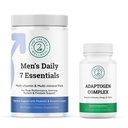 Mäns dagliga 7 Essentials & Adaptogen Komplex Bundle - Komplett Multivitamin Pack och Stress Adaptation Support för Mäns optimala hälsa