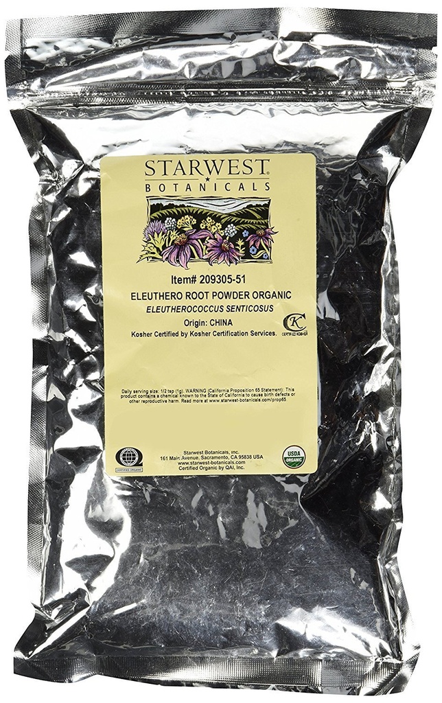 Organisk Eleuthero Root Powder, 1lb