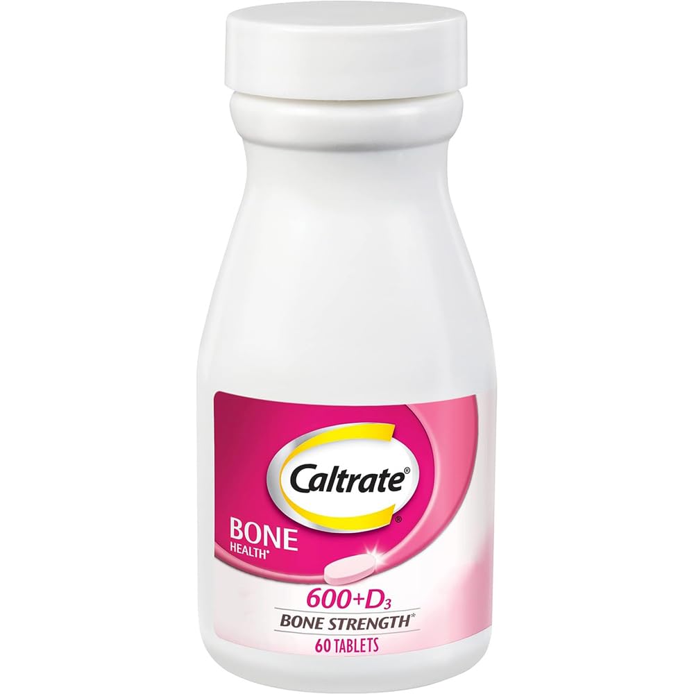Caltrate 600 Plus D3 Calcium och vitamin D Supplement Tablets, Bone Health Supplements for Adults - 60 Count