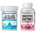 Läkares CHOICE - Optimal Gut Health Bundle: 60 miljarder Probiotic 60ct + Digestive Enzyme 180ct för Digestive Comfort och Immune Support - Värde Bundle