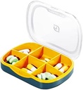 Weekly Pill Case Organizer, Small Travel Pill Box Planner 6 Tray, Cute Pocket Purse Daily Medicine Dispenser Reminder för vitamin, Supplement, Fish Oil, Capsules, Tablet, Meds Storage Sorter