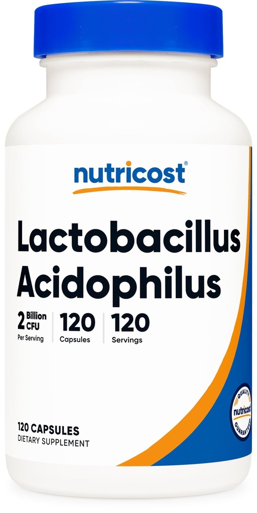 Nutricost Lactobacillus Acidophilus 2 miljarder CFU Per Servering (120 kapslar)