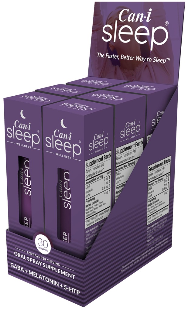 Snabbaste sömnspray som arbetar i 10 min, bästa sömnhjälp för vuxna, Relaxium genom natten med Can-i Sleep All Natural Sleep Vitamins - 180 portioner