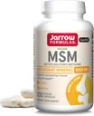 Jarrow Formulas MSM 1000 mg - 100 Veggie Capsules - Methylsulfonylmetan - Source of Sulfur - Dietary Supplement Supports & Strengthens Joints - Upp till 100 portioner