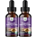 Natures Craft USDA Organic Ashwagandha Liquid Drops - Liquid Ashwagandha Root Extract för stress och humörstöd - Tasty Adaptogenic Tincture Non GMO Vegan Gluten Alkohol och Sugar Free (2 Pack)