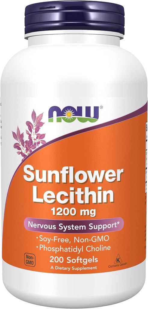 Nu Foods Sunflower Lecithin - Phosphatidyl Choline - 1200 MG (200 Softgels)