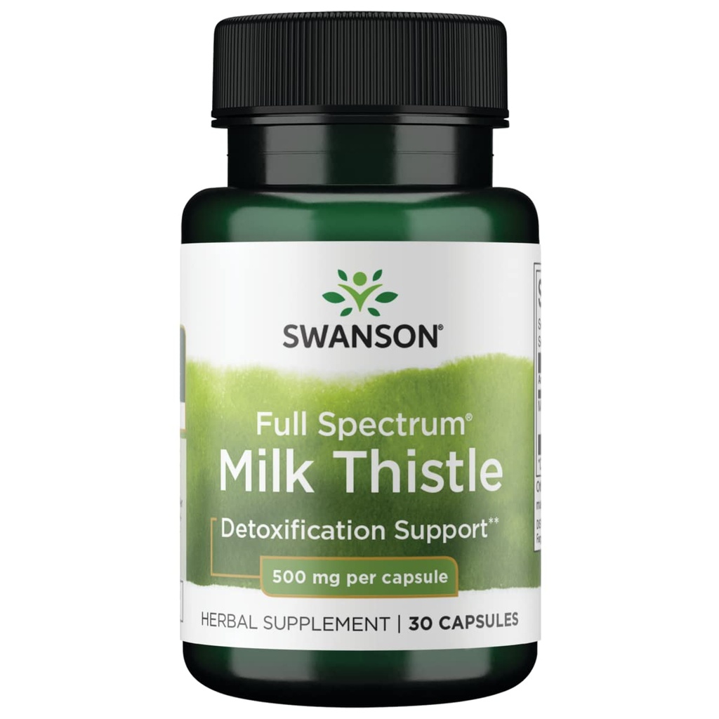 Swanson Full Spectrum Milk Thistle 500 Milligram 30 kapslar
