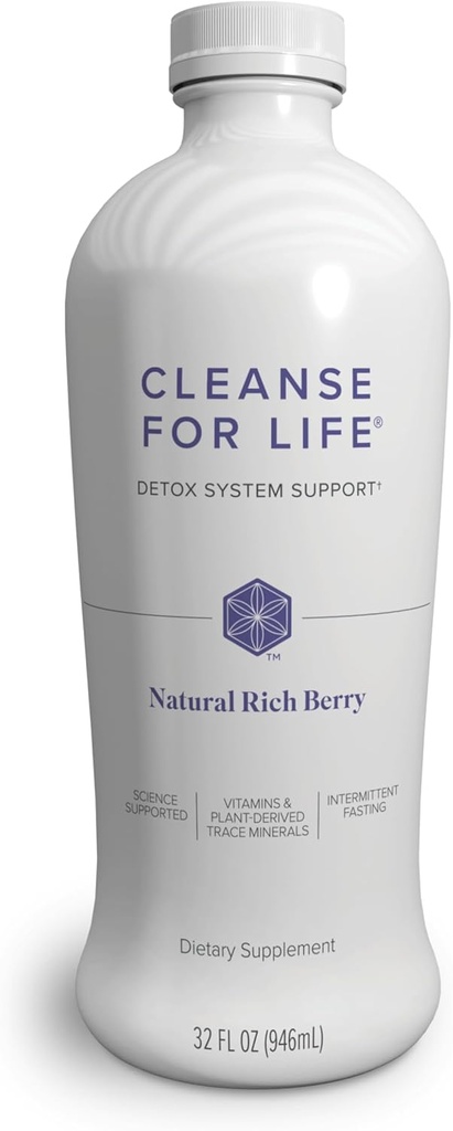 Isagenix Cleanse for Life - Detox Cleanse Drink med vitamin B12, Niacin och vitamin B6 för övergripande Wellness - 32-unce flaska (Natural Rich Berry smak), Förpackning kan variera