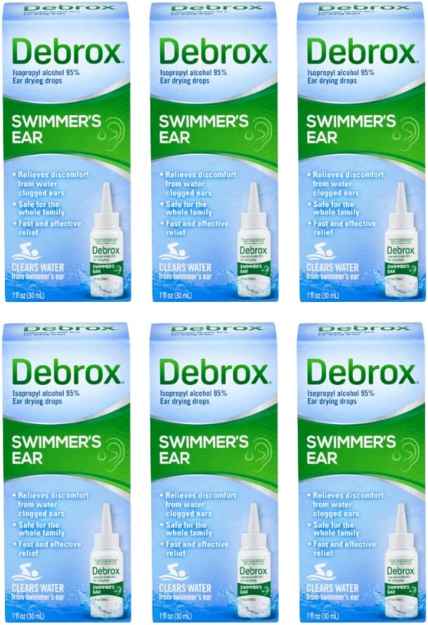 Debrox Swimmer's Ear Drying Drops för vuxna och barn, 1 Fl oz. (Pack av 6)