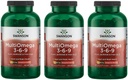 Swanson MultiOmega 3-6-9 - Non-GMO Flax Oil, Borage Oil, "&" Fish Oil Capsules - Essential Fatty Acids Supporting Cardiovascular Health "&" Brain Health - (220 Softgels, 2400mg Servering) 3 flaskor