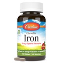 Carlson - Chewable Iron, 30 mg, Superior Absorption, Blood Health, Energy Production & Optimal Wellness, Chewable Iron Supplement för kvinnor och män, naturlig jordgubbsmak, 120 tabletter