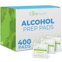 Care Touch Alcohol Wipes Individually Wrapped - Prep Pads with 70% Isopropyl Alcohol, Great for Home, Medical & First Aid Kits Sterilized, Antiseptic 2-Ply Swabs 400 Count