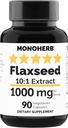 MONOHERB Flaxseed Extract 1000 mg - 90 vegetariska kapslar