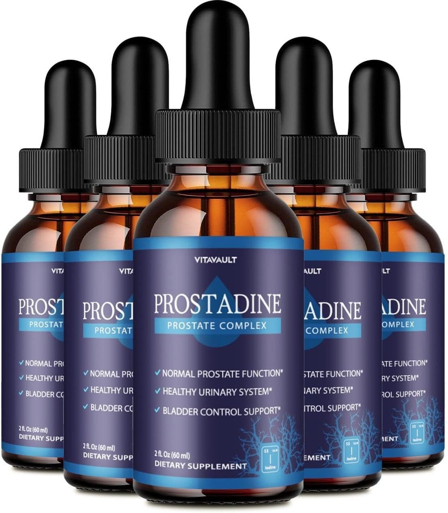 Prostadine, Potent Prostate Support Liquid Drops, högt rankad Prostadine för Total Prostate Wellness, Easy-to-Use Dropper Form (5 Pack)