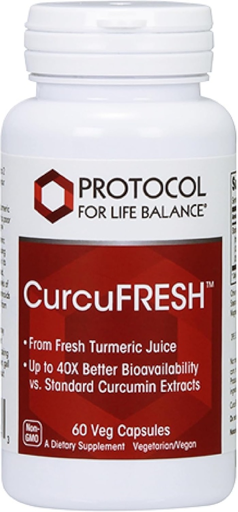 PROTOCOL FOR LIFE BALANCE CurcuFresh - 40x Absorption - Gurkmeja Juice Powder - med Curcuminoids - från Curcuma Longa - Vegan & Non-GMO - 60 Veg Capsules