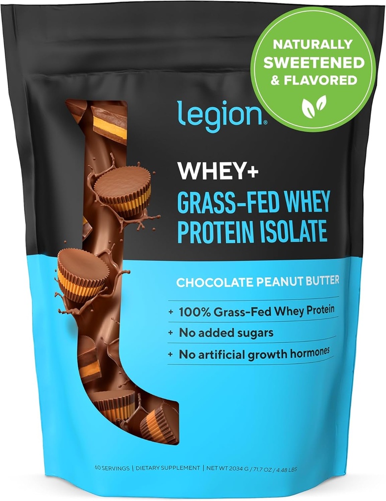 LEGION Whey+ Protein Whey Isolate från Grass Fed Cows - Whey Protein Isolate Powder Low Calorie, Non-GMO, Sugar Free, Laktos och Gluten Free, All Natural Protein Powder för Män & Kvinnor (30 portioner)