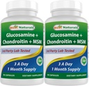 Bästa Naturals, Glukosamin Chondroitin MSM Supplements, 2600 mg per portion, 90 kapslar (90 greve av 2))