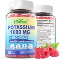 Kalium Supplement Gummies - 1000mg Kaliumcitrat med Magnesium Komplex / Glycinat / Citrat, Coq10, L-Taurin, B12, D3-Electrolyte, Energi, Hjärna - Kalium Magnesium Supplement för vuxna, 2Pack