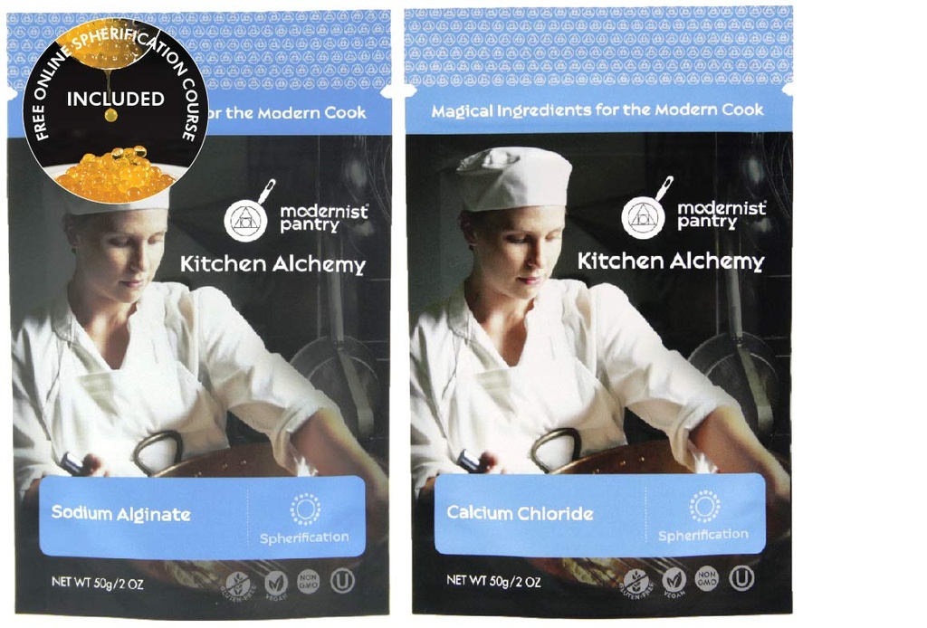 Natriumalginat + Kalciumkloridvärdepaket ★ Non-GMO Vegan OU Kosher Certified - 100g / 4oz (Bundle med 2 objekt)
