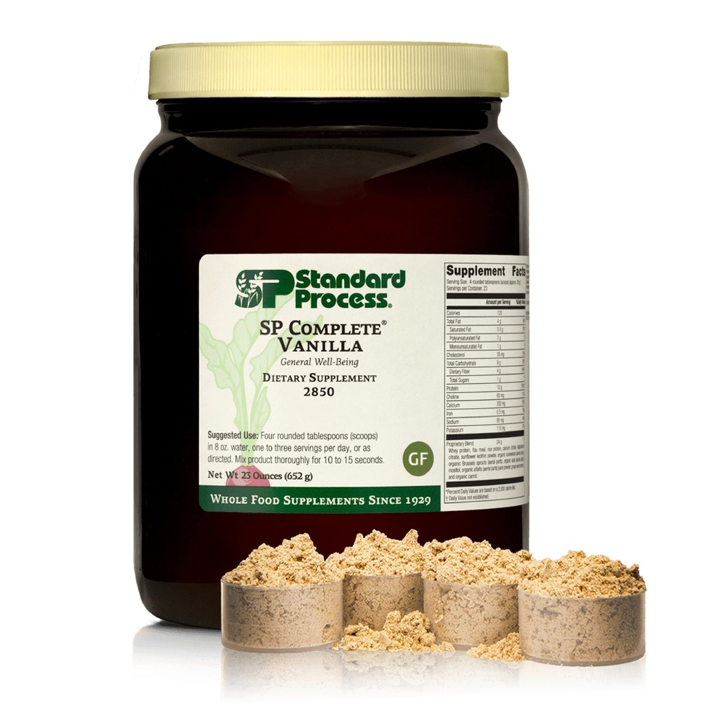 Standardprocess SP-komplett - Helmat näring för immun & leverfunktion - proteinkälla med antioxidantaktivitet - Post-Workout Muscle Support - Gluten-Free & Non-Soy - Vanilla, 23 oz