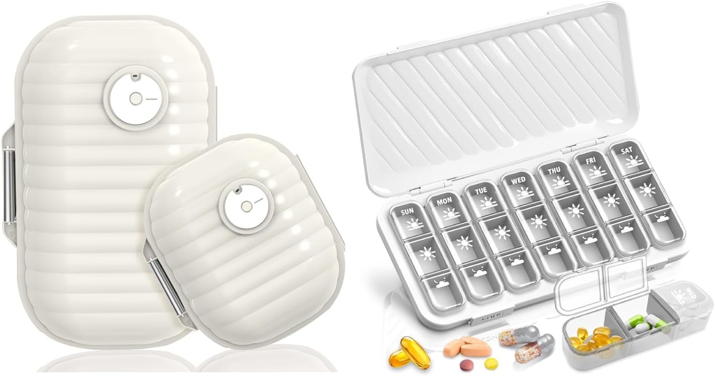 Travel Pill Organizer, 7 Day & Pill Organizer 3 Times A Day, 7 Day Pill Box - GloDeals Weekly Pill Organizer Daily Medicine Container Dispenser Case för vitamin Fish Oil Supplement