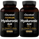 NatureBell 2 Pack Plant Based Hyaluronic Acid Supplements 250mg med 25mg Vitamin C & Biotin 5000mcg, 480 Total Capsules | Essential for Hair Growth, Joint Support och Hydrating Skin | Non-GMO