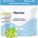 Nectar Hydration Packets - Electrolytes Powder Packets - Sugar Free & 0 Calorie - Organic Fruit Liquid Daily IV Electrolytes Powder för Dehydration Relief & Rapid Rehydration (Grape 30 Pack)