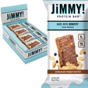 JiMMYBAR! Choklad jordnötssmör Protein Bars 18g Protein Bar, 6g Low Sugar - 12 greve - 58g Health Bars - Funktionell Snack med riktiga jordnötter och handdrivna choklad