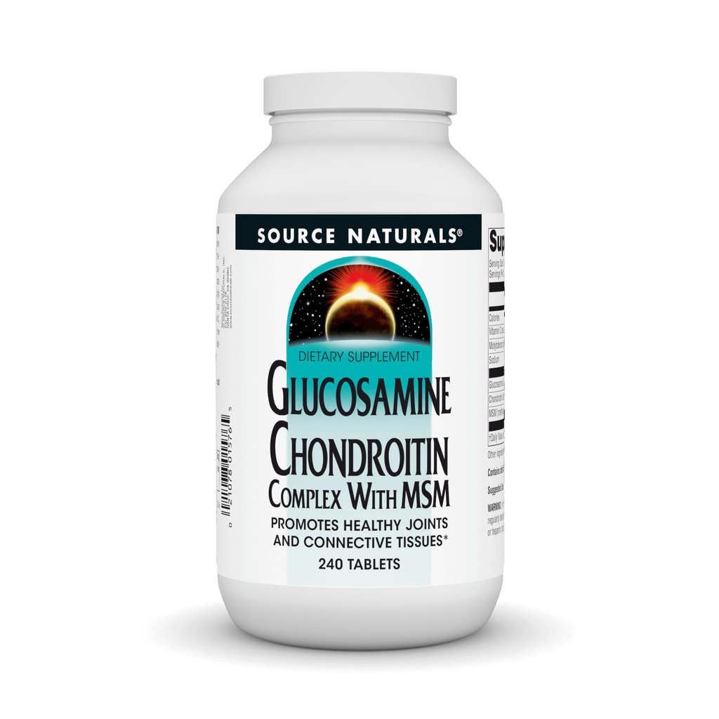 Källa Naturals Glukosamin Chondroitin Complex med MSM, främjar hälsosamma gemensamma och bindande frågor * - 240 tabletter