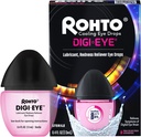 Rohto Digi-Eye Digital Eye Strain Eye Drops, Cooling Eye Strain Relief från Digital Eye Strain Symptoms, Long-Lasting, Soothing Eye Relief, Eye Drops för Red, Tired Eyes 0.4 fl oz Bottle (Pack of 2)