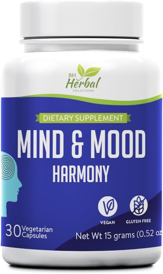 Mind and Mood Harmony - Förbättrad klarhet och fokus - Balance Mood Swings - Stöd Emotional Regulation - Non Drowsy Formel - 100% Herbal och naturlig
