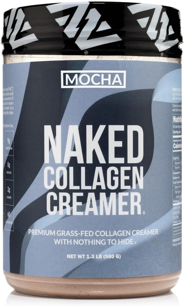 Naked Collagen Mocha Coffee Creamer - Collagen Creamer For Coffee - Dairy-Free, Gluten-Free, GMO-Free - Support Hair, Skin, and Nails - 40 Servings