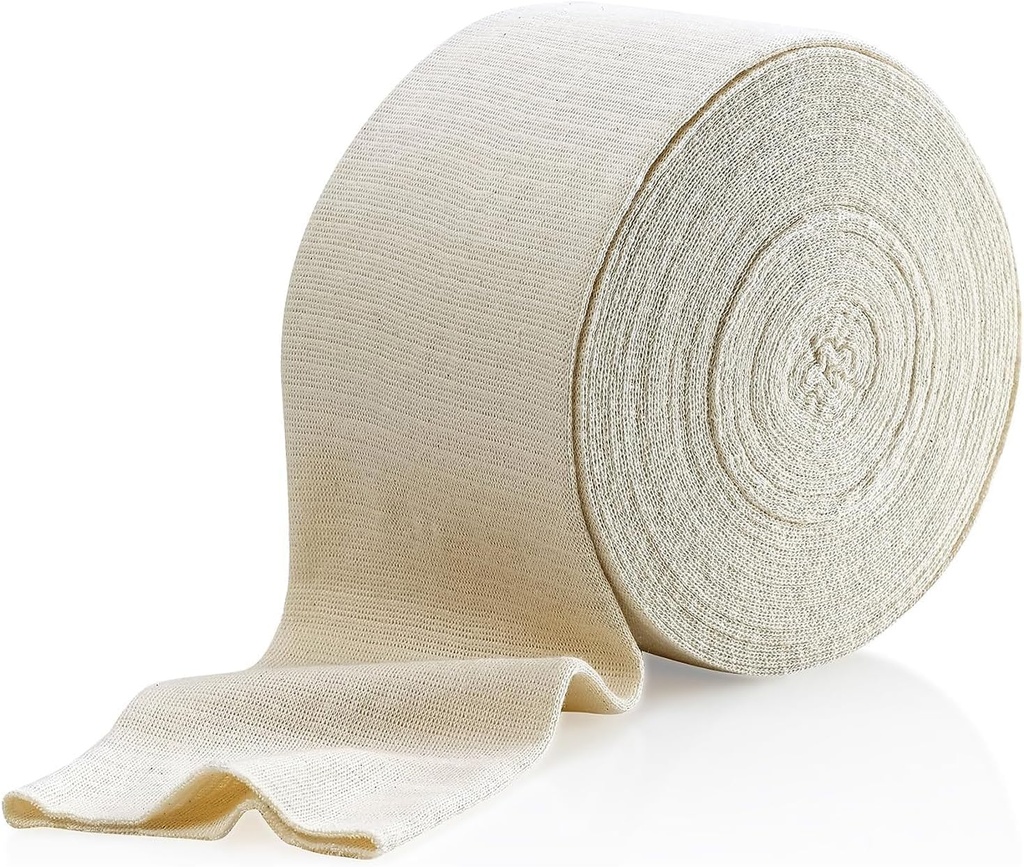 Elastisk Tubular Support Bandage Size F, 10M Box - Natural Color (4" x 33 Feet) för Large Knee Support Bandage -Medium till Large Thigh, Cotton Spandex