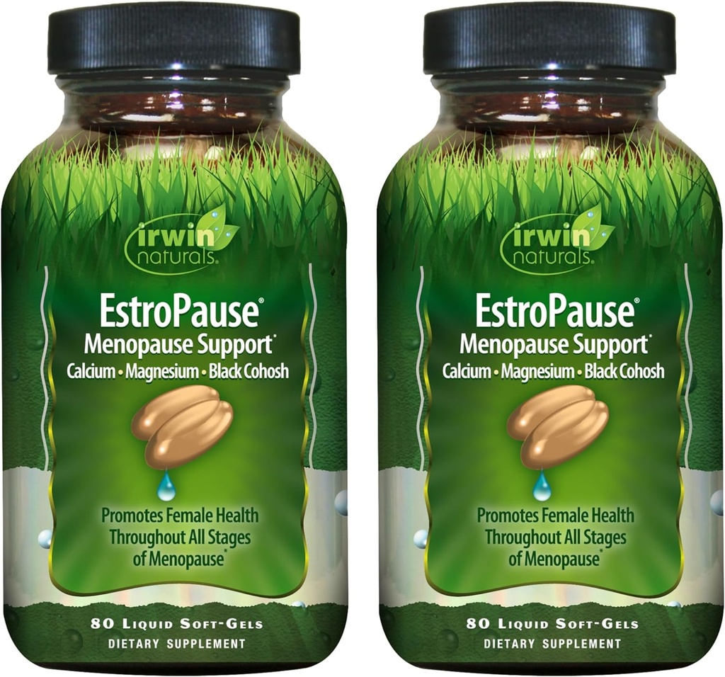 Irwin Naturals EstroPause Menopause & Women's Health Support - 80 flytande mjuk-Gels - Gentle Hormonal Balance Formel - 2 Pack