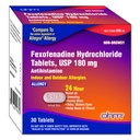 Ohm Non-Drowsy Fexofenadine Antihistamine Inomhus utomhusallergi lättnad tabletter 30ct