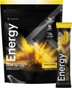 Energi | Natural Energy & Focus Supplement | med Carnosyn®, Ashwagandha, L-arginin, Theobromin | Zero Sugar, 5 kalorier, 120mg koffein | 15 Stick Packs för mental och fysisk ökning | Lemon