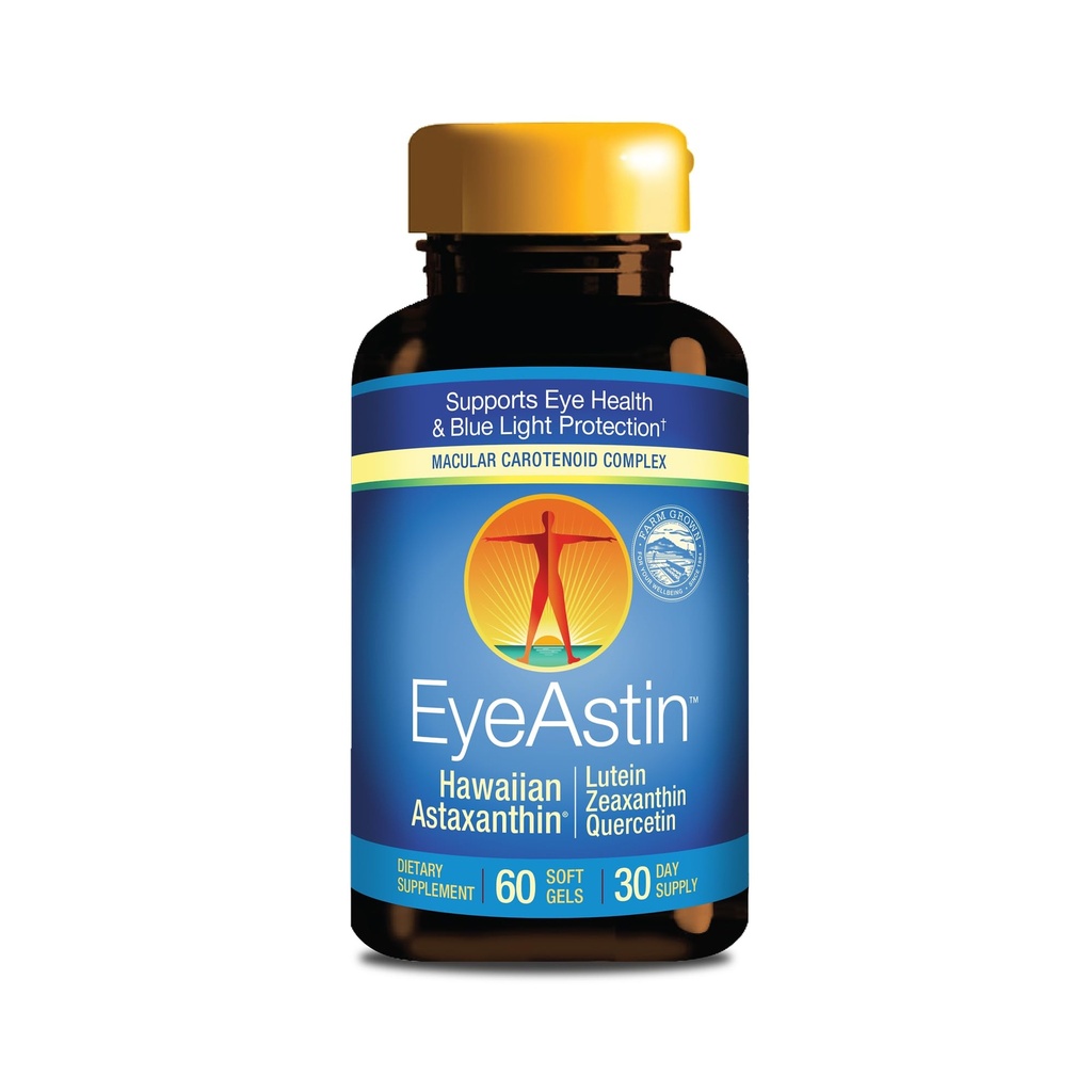 Nutrex Hawaii EyeAstin, Hawaiian Astaxanthin, Lutein & Zeaxanthin, 60 Count