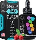 Flytande melatonin för vuxna och barn - 3mg extra styrka sublingual flytande melatonin för barn och vuxna - sova snabba liposomala droppar - naturlig hallon smak sömnhjälp - 60 ml