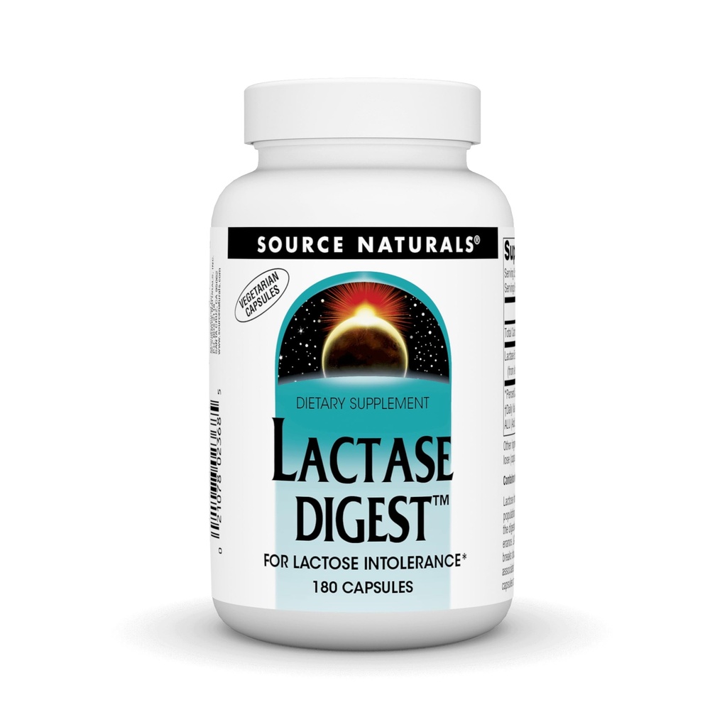 Källa Naturals Lactase Digest, för laktosintolerans * - 180 kapslar