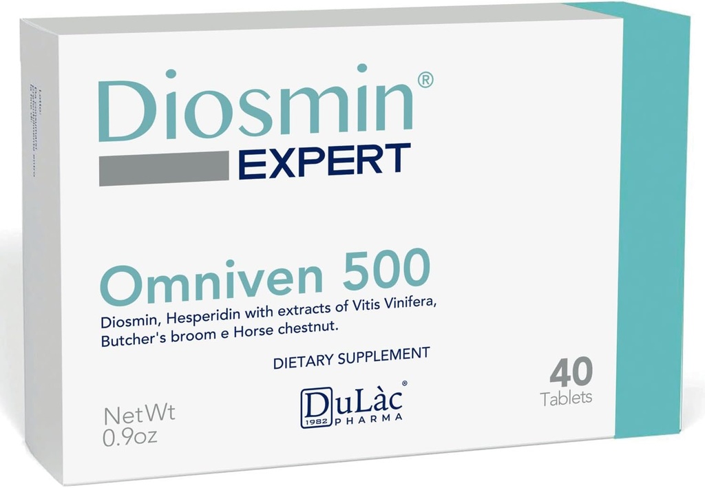 Dulàc - Omniven 500-40 Tablets Diosmin, Horse Chestnut Extract, Butchers Broom, Hesperidin. Kosttillskott, tillverkat i Italien