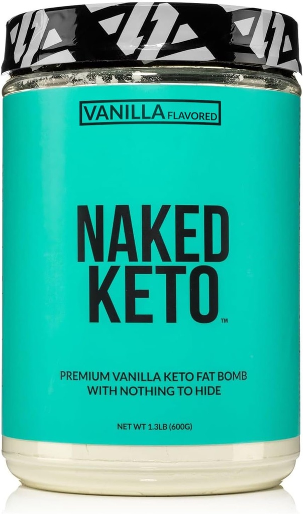 Naked Vanilla Keto - Premium Vanilla Keto Fat Bomb Powder - Ingen konstgjord - Glutenfri Keto Bomb Vanilla Mct Oil Powder med ingen Gmos - 1.3 Lb