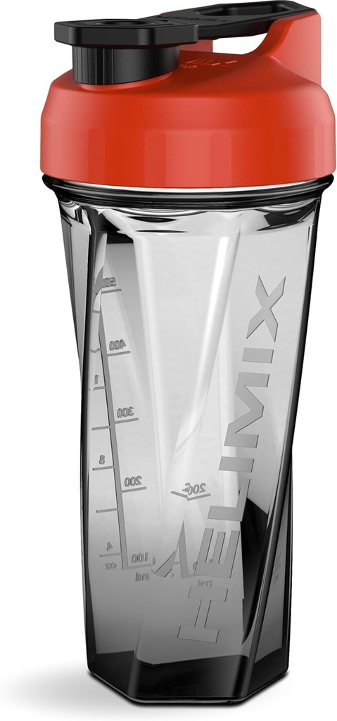 HELIMIX 2.0 Vortex Blender Shaker Bottle, 29 Fluid Ounces, Plast, No Shaking Tillbehör Behöver, Odor Resistant, Leak Proof, Hållbar, Lätt att Rengöra, Sturdy Loop för transport