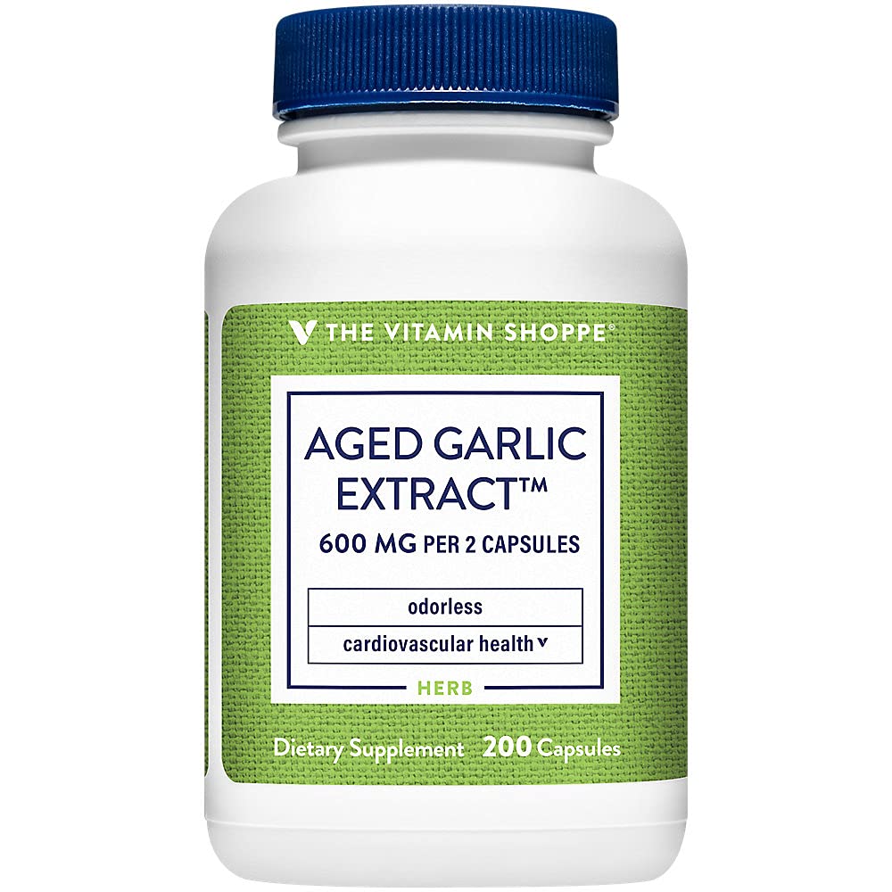 The Vitamin Shoppe Garlic 600 MG - Cardiovascular Health, Immune Support & Antioxidant Protection (200 Capsules)