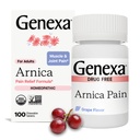 Genexa Arnica för smärtlindring | lindra muskel & gemensam smärta, ömhet & styvhet | Reducerar Bruises & Swelling | Organisk druvsmak | Homeopatisk botemedel Made Clean | 100 tuggbara tabletter