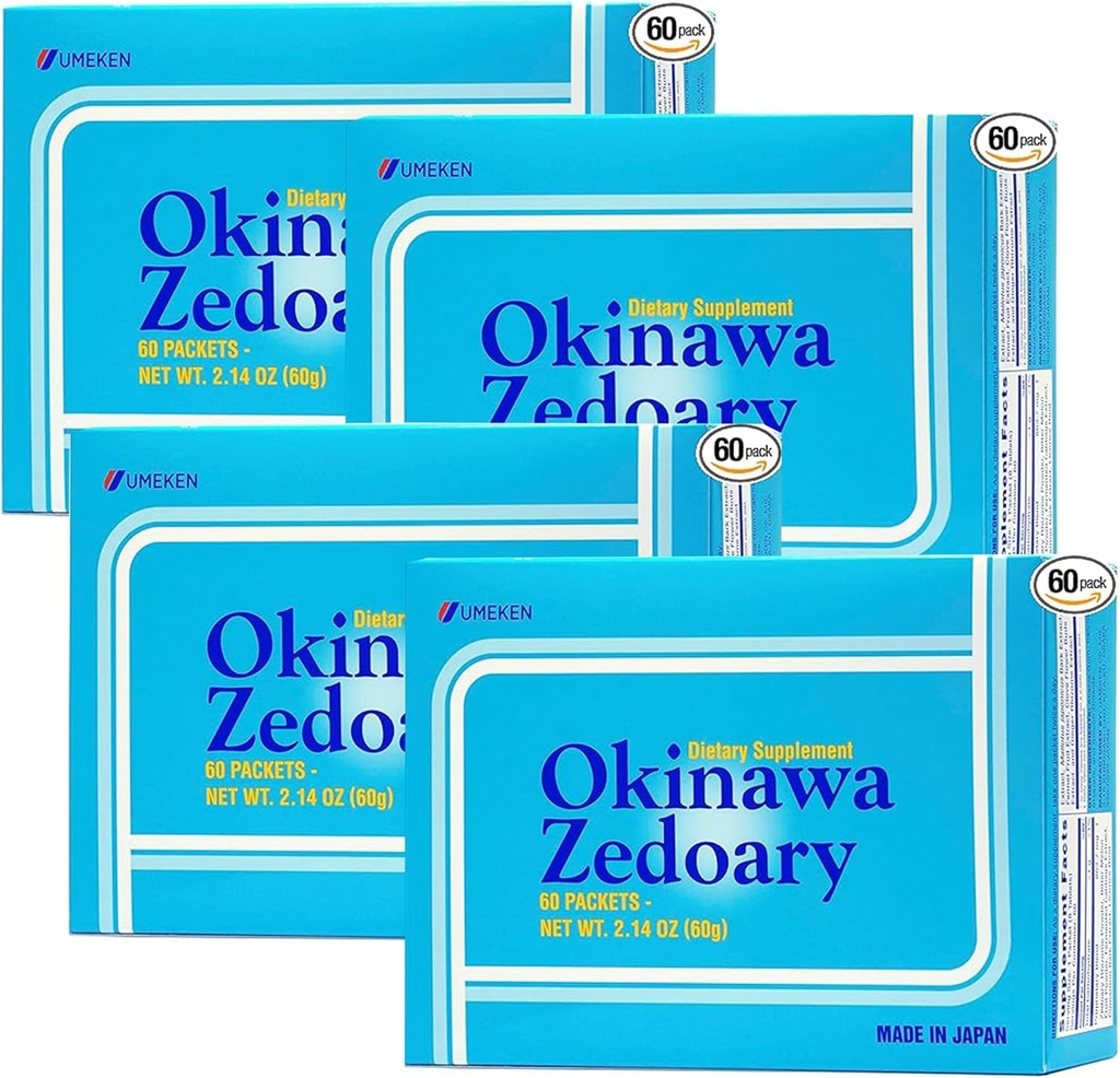 Umeken Okinawa Zedoary Purple och White Turmeric med Fermented Cabbage Extract, Gut Health Supplements for Women and Men, Zedoary Root, Turmeric Supplement, 60 Count, Pack of 4